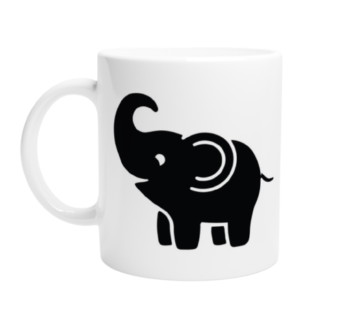 White 11oz Ceramic Mug with Black ELE