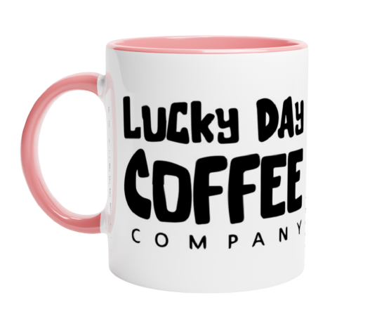 Pink, Blue, Black, Green, Red or Yellow 11oz Ceramic Mug with Color Inside