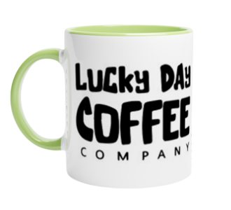 Pink, Blue, Black, Green, Red or Yellow 11oz Ceramic Mug with Color Inside