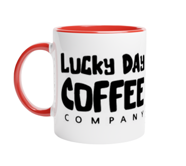 Pink, Blue, Black, Green, Red or Yellow 11oz Ceramic Mug with Color Inside