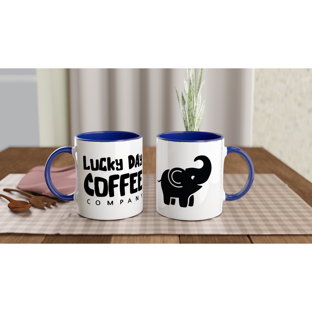 Pink, Blue, Black, Green, Red or Yellow 11oz Ceramic Mug with Color Inside