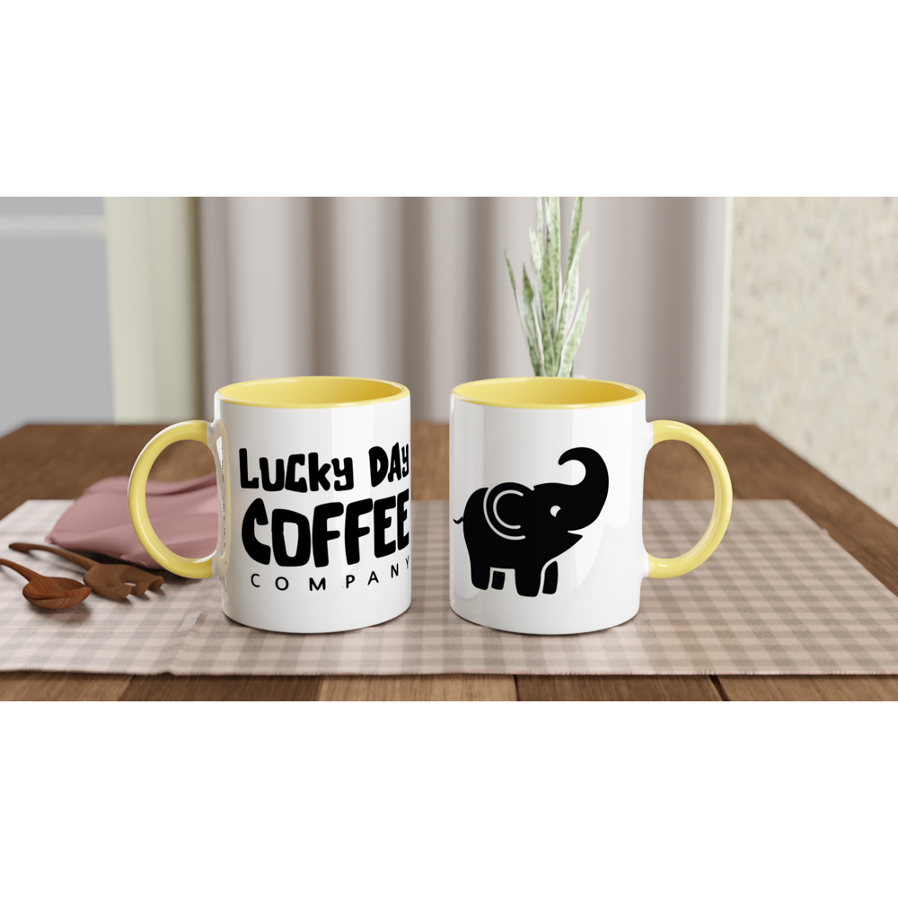 Pink, Blue, Black, Green, Red or Yellow 11oz Ceramic Mug with Color Inside