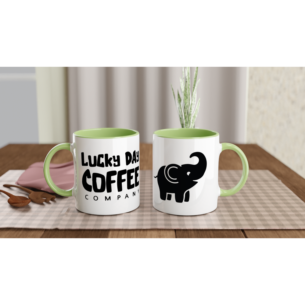 Pink, Blue, Black, Green, Red or Yellow 11oz Ceramic Mug with Color Inside